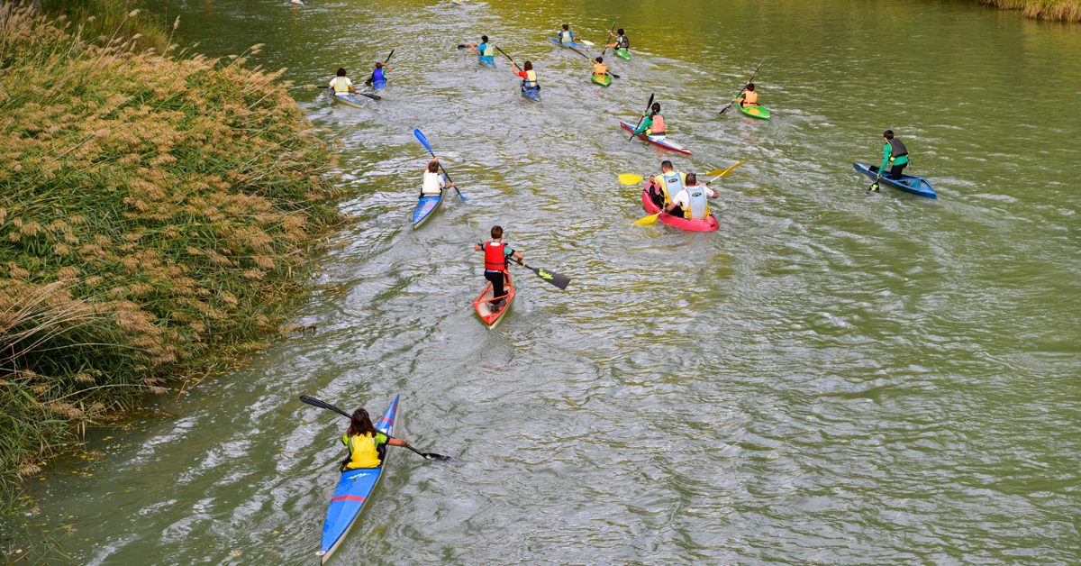 Kayakers enjoy a trip down the Rio Grande River.